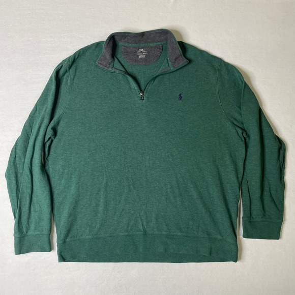 Polo Ralph Lauren Other - Polo Ralph Lauren Mens XL Green 1/4 Zip Long Sleeve Pullover Sweater